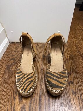 Shoe The Bear Copenhagen Zebra Print Espadrille Wedge Sandals